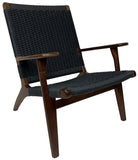 Sun Company RH1000 Occasional Chair Black Rope With Solid Walnut