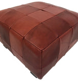Contempo NI/1611 Ottoman in Two Toned Red Leather