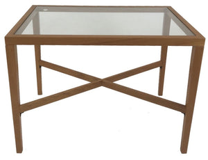 Trekanten 658 End Table with a Glass Top and Teak Wood Frame