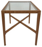 Trekanten 658 End Table with a Glass Top and Teak Wood Frame