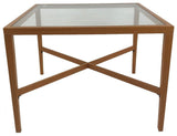Trekanten 658 Corner Table with a Glass Top and Teak Wood Frame
