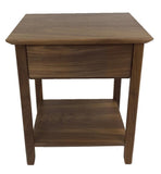 Sun Cabinet 852011 Nightstand with Drawer and Lower Shelf in Walnut