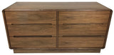 Sun Cabinet 814010 Double Dresser with Soft Curves in Walnut