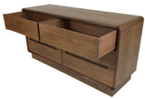 Sun Cabinet 814010 Double Dresser with Soft Curves in Walnut