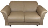Ekornes Stressless E40 Loveseat in Sand Paloma Leather and Brown Wood