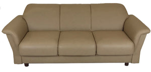 Ekornes Stressless E40 Sofa in Sand Paloma Leather and Brown Wood