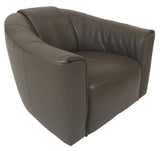 Natuzzi B768 Occasional Chair in Dark Taupe Leather