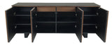 Sun Cabinet 215050 Sideboard in Walnut and Matte Black Glass