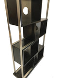 Elite Modern 631 Avanti Bookcase in Java Wood and Silver Metal