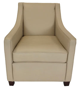 Amisco Bella Occasional Chair in Beige Leather and Walnut Legs