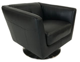 Natuzzi B617-066 Occasional Chair in Black Leather and a Metal Base