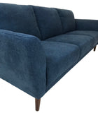 Luonto Ritz Jumbo Sofa with a Denim Fabric Seat and Walnut Legs