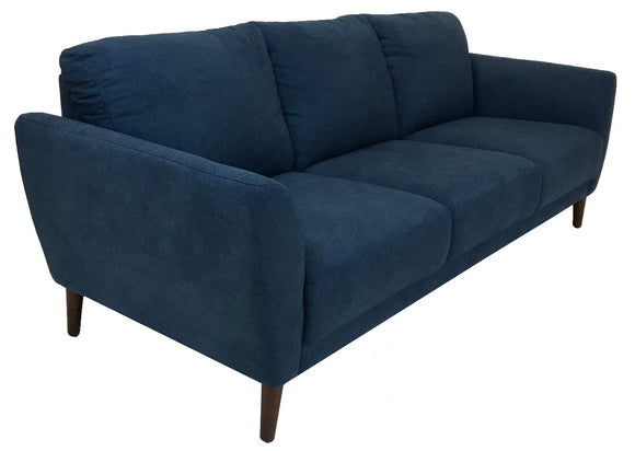 Luonto Ritz Jumbo Sofa with a Denim Fabric Seat and Walnut Legs