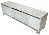 Scanbirk 74122 Las Vegas TV Stand in White, Glass, and Metal