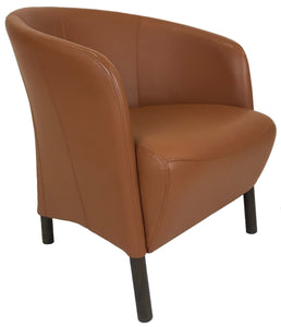 Preben Schou Bruzzi Chair in Cognac Leather and Wood Legs