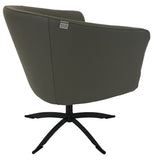 Hjort Knudsen 1434 Occasional Chair with Granite Leather Seat and Metal Legs