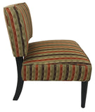 Lazar Dylan 430 Occasional Chair with a Portal Pimento Fabric and Espresso Wood Legs