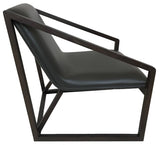 Bellini Imports Molly Occasional Chair in a Dark Grey Leather and Wood Legs
