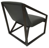Bellini Imports Molly Occasional Chair in a Dark Grey Leather and Wood Legs