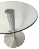 Andrew Pearson Design 200 Juniper End Table with a Glass Top and Silver Base