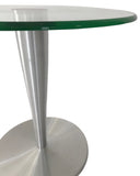Andrew Pearson Design 200 Juniper End Table with a Glass Top and Silver Base