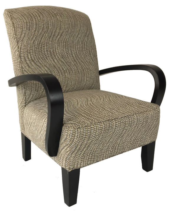 Stylus Axis Occasional Chair with Lichen Cotton Fabric and Espresso Legs
