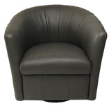 Natuzzi A835 Swivel Chair in a Grigio Grey Leather