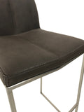 Dan-Form Split Barstool in a Dark Brown Fabric with a Metal Base
