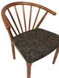 J.L. Moller 50 Dining Chair in Cherry Wood and Chocolate Fabric