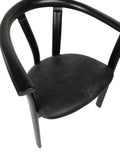 J.L. Moller Roma Armchair in Black Wood with a Black Leather Seat