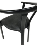 J.L. Moller Roma Armchair in Black Wood with a Black Leather Seat
