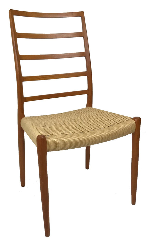 J.L. Moller 82 Dining Chair in Teak Wood with a Rope Seat