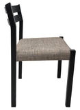 J.L. Moller 401 Dining Chair in Wenge with a Grey Fabric Seat