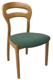 J.L. Moller 355 Dining Chair in Steamed Beech with a Teal Andante Fabric Seat