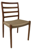 J.L. Moller 85 Dining Chair in Teak with a Rope Seat w/ Thinner Spindles