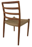 J.L. Moller 85 Dining Chair in Teak with a Rope Seat w/ Thinner Spindles