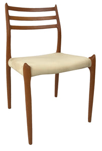 J.L. Moller 78 Dining Chair in Teak Wood and Andante Beige Fabric