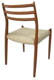 J.L. Moller 78 Dining Chair in Teak Wood and Andante Beige Fabric