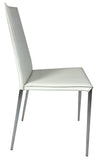 Ital Studio C485 Mina Dining Chair in White Leather and Chrome Legs