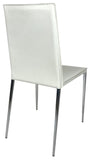 Ital Studio C485 Mina Dining Chair in White Leather and Chrome Legs