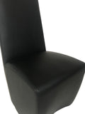Star Tobi Dining Chair in Black Leather with a Metal Base