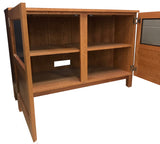Jesper 7577 Highland TV Stand in Cherry Wood and Glass