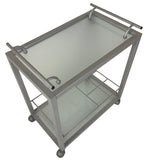 IMS Zen Bar Cart with Frosted Glass and Aluminum