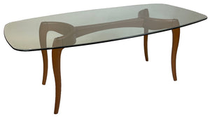 IMS Antares Dining Table in Cherry and Glass