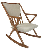 Sun Cabinet BL32 Rocking Chair in Cherry with Beige Fabric Seat