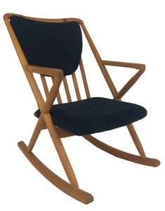 Sun Cabinet BL32 Rocking Chair in Teak with Black Fabric Seat