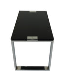 Actona Katrine End Table with a Black Glass Top and Metal Legs