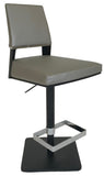 Elite Modern Vivian Barstool with Granite Fabric, a Carbon Base and a Steel Footrest