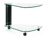 Ekornes Jazz End Table in Glass and Black Metal