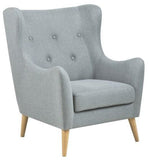 Actona Kamma Occasional Chair Grey; Natural Wood Leg
